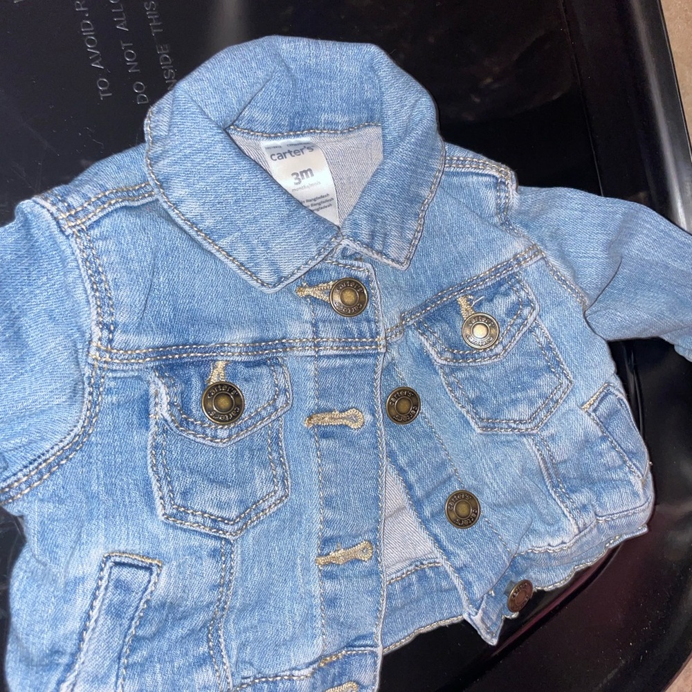 Carters light color denim jacket. Size 3 months